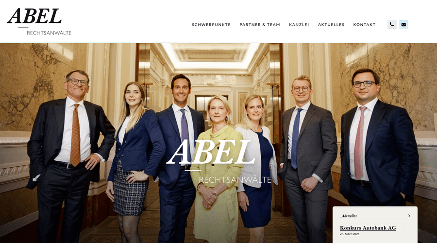 Webdesign der Website abel-legal.at