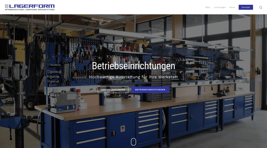 Webdesign der Website lagerform.de