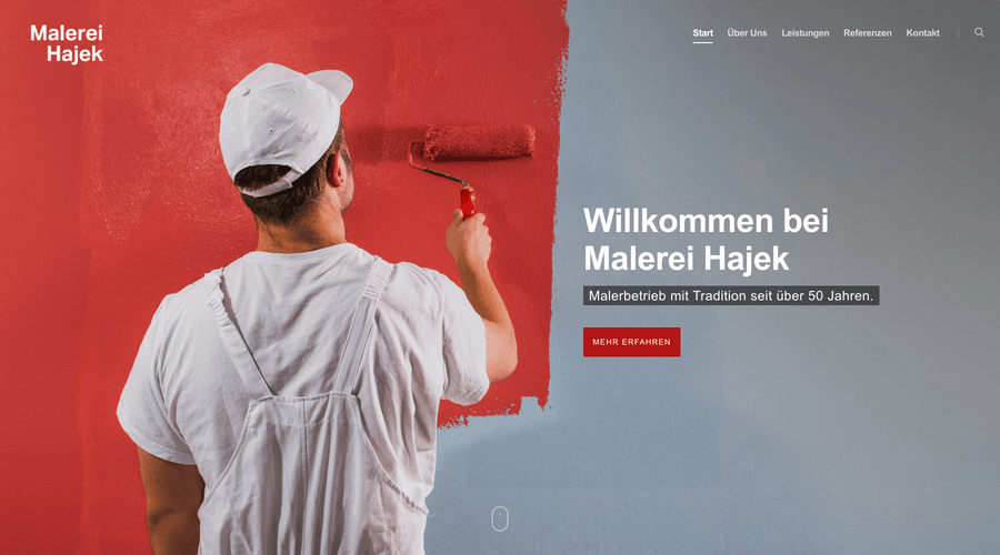 Webdesign der Website malerhajek.at