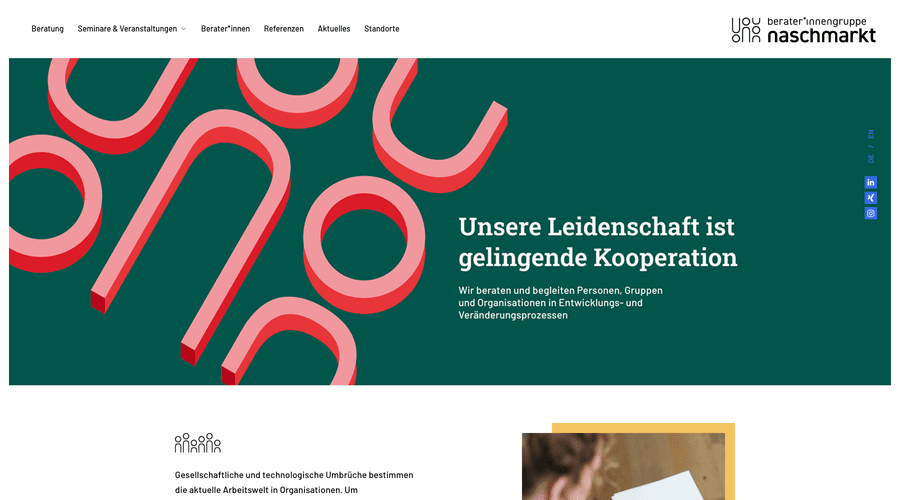 Webdesign der Website naschmarkt.co.at