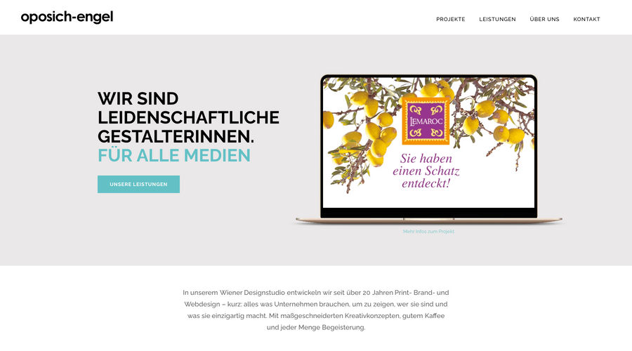 Webdesign der Website oposich-engel.at