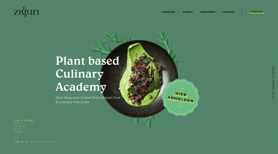 Webdesign der Website ziguri-academy.com